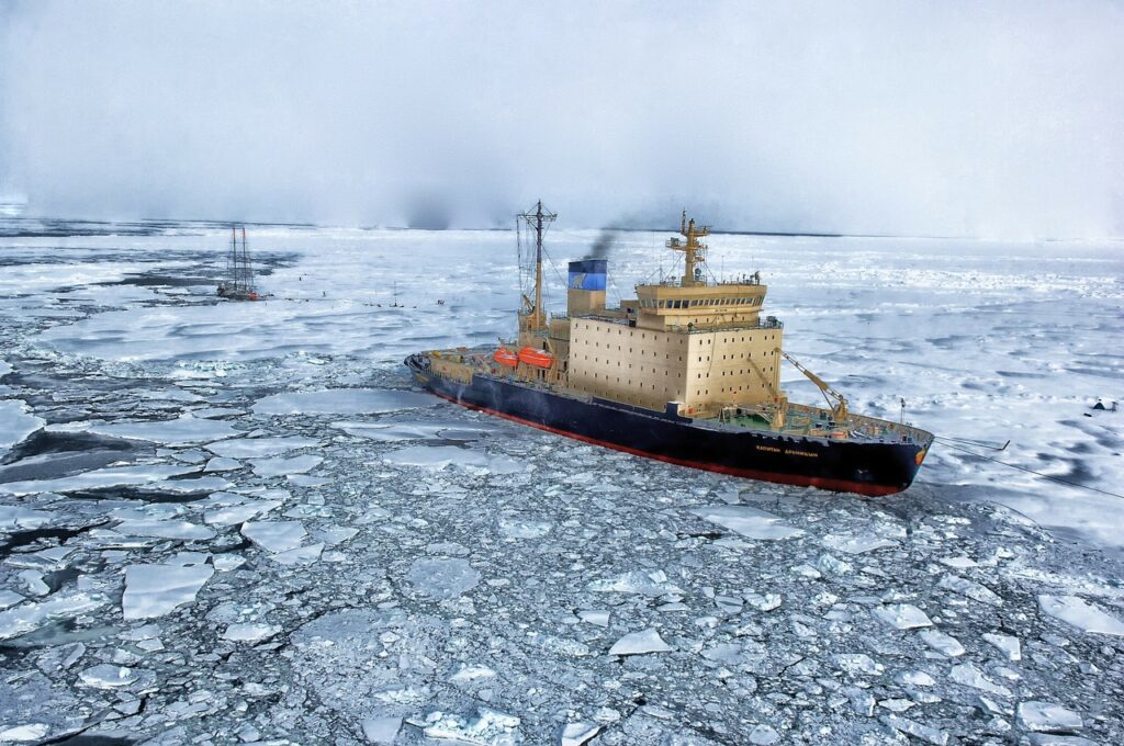 sea, ship, ice